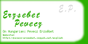 erzsebet pevecz business card