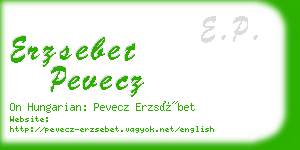 erzsebet pevecz business card